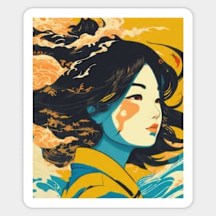 Vintage Vietnamese Girl Sticker